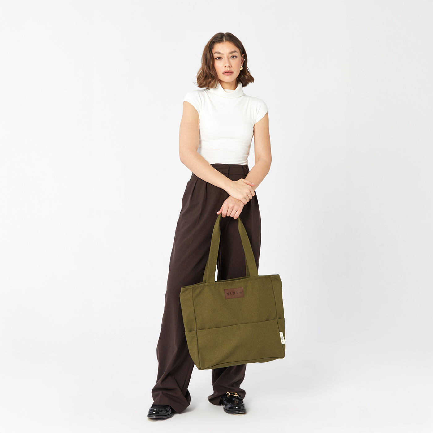 CANVAS SHOPPER - KHAKI