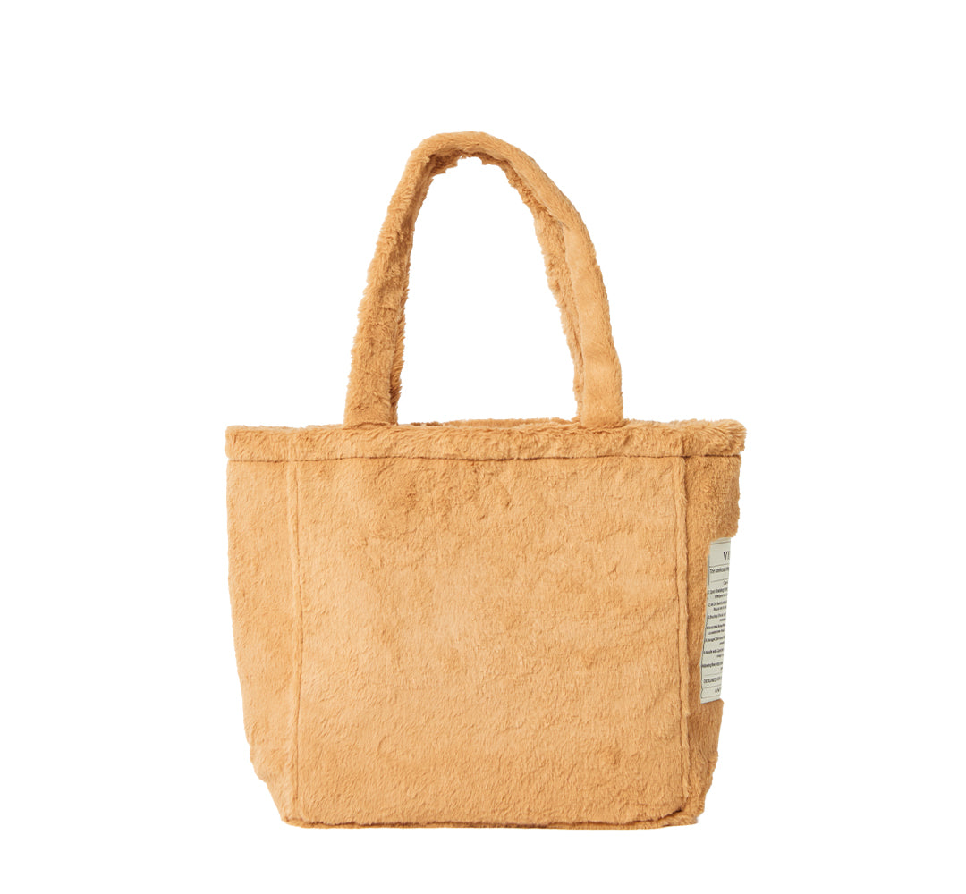 FLUFFY TOTE BAG - BIG - BROWN