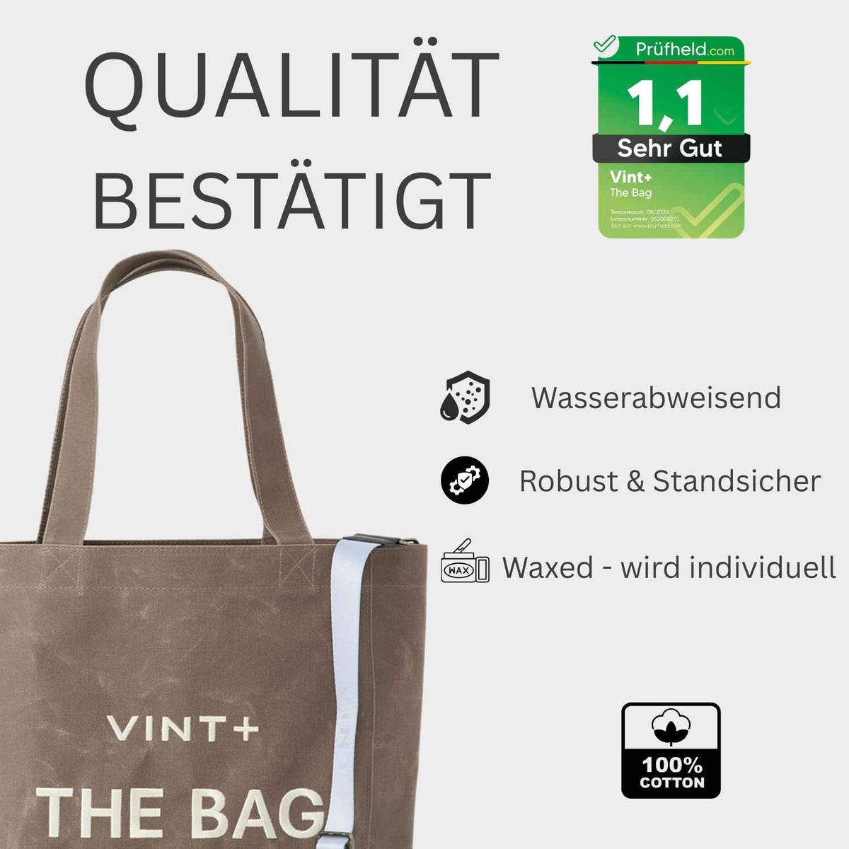 WAXED CANVAS TOTE BAG - BIG - BRAUN