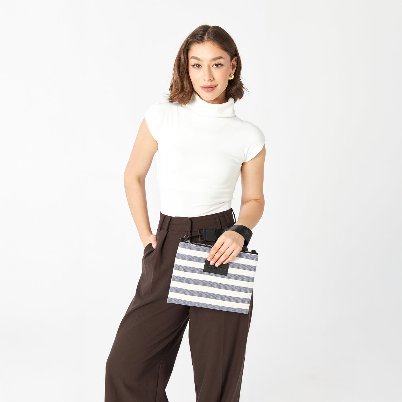 ÇİZGİLİ İÇ VE DIŞ ÇANTA - SKY