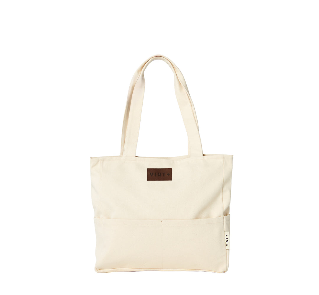 CANVAS SHOPPER - CREME WEIß