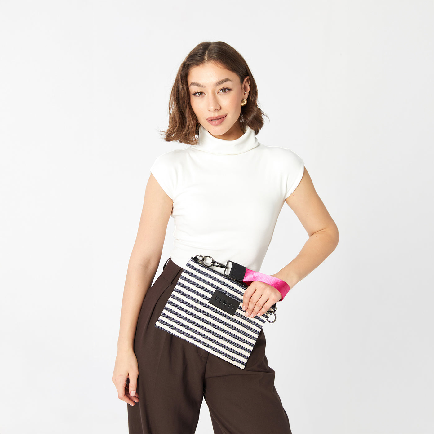 ÇİZGİLİ İÇ VE DIŞ ÇANTA - NAVY