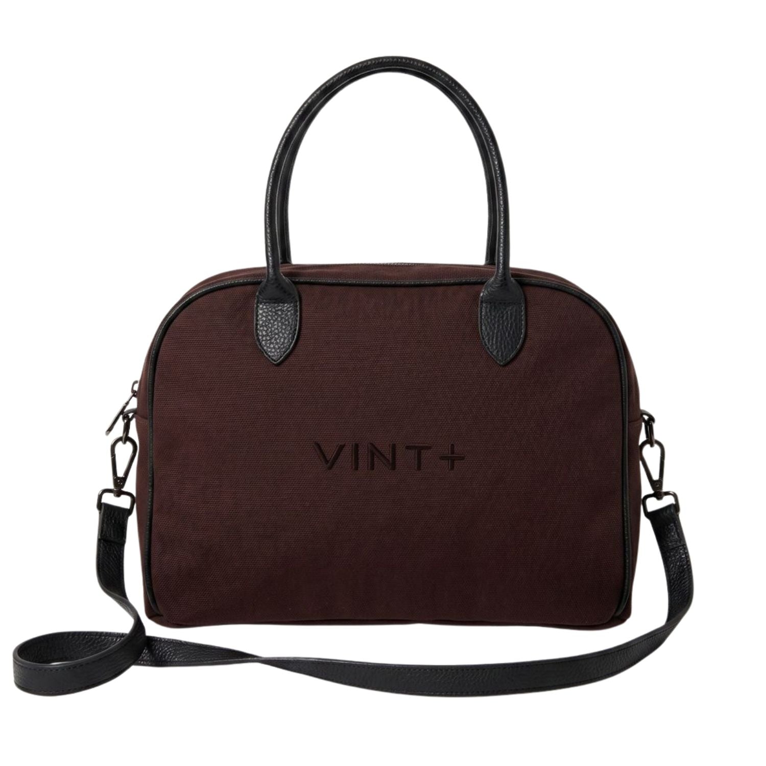 CANVAS BOWLING BAG - BRAUN (Leder Strap inkl.)