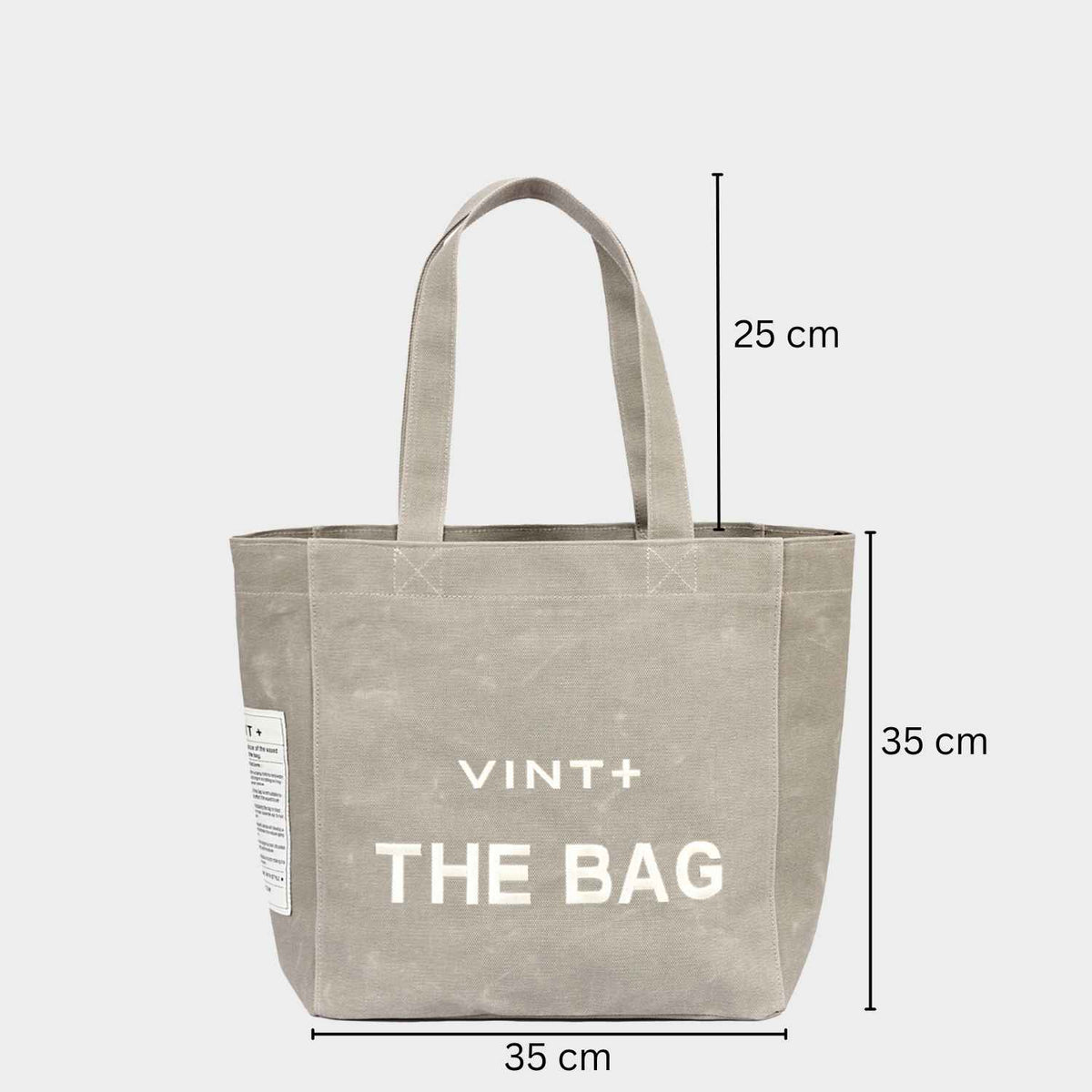 WAXED CANVAS TOTE BAG - BIG - GRAU VIGORE