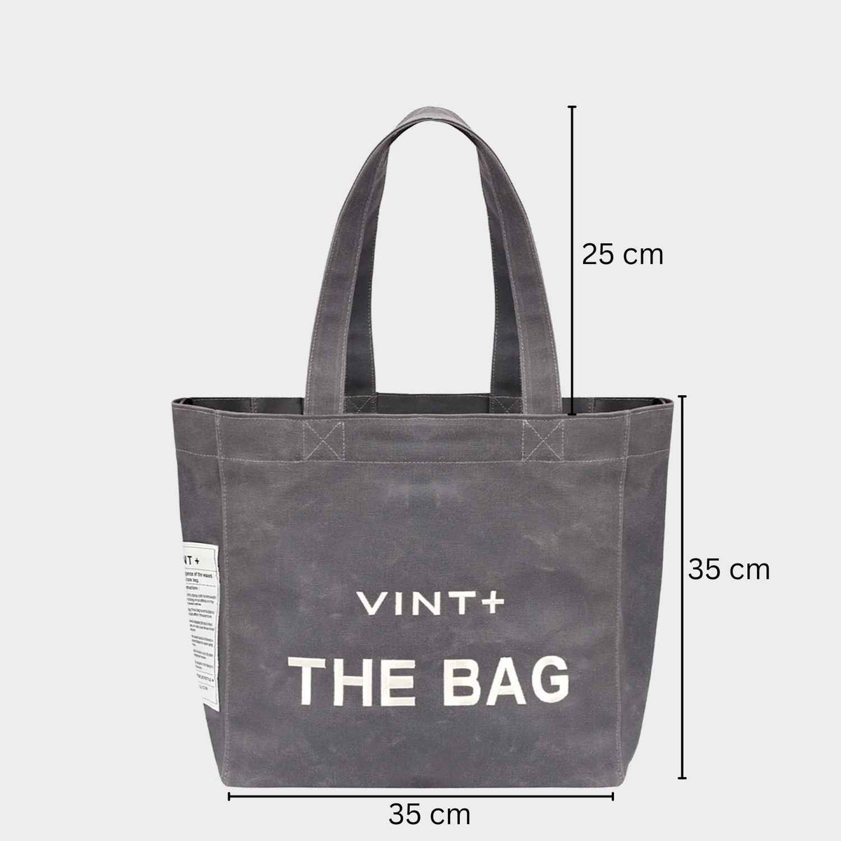 WAXED CANVAS TOTE BAG - BIG - GRAU