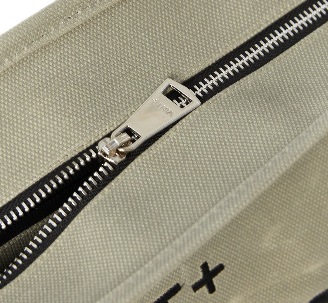 WAXED CANVAS FINE BAG - BIG - GREY VIGORE (Leather Strap incl.)