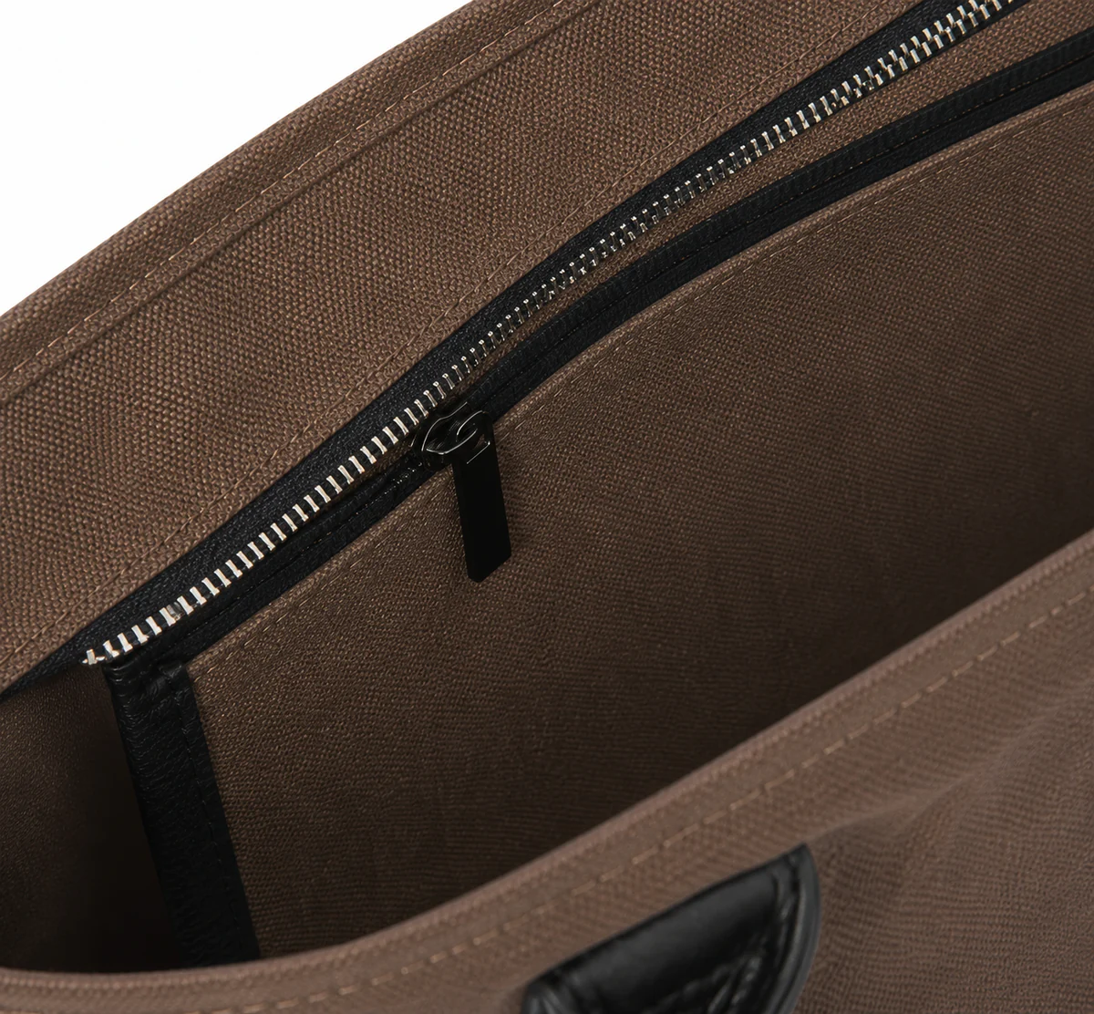 WAXED CANVAS FINE BAG - BIG - BEIGE (leather strap incl.)