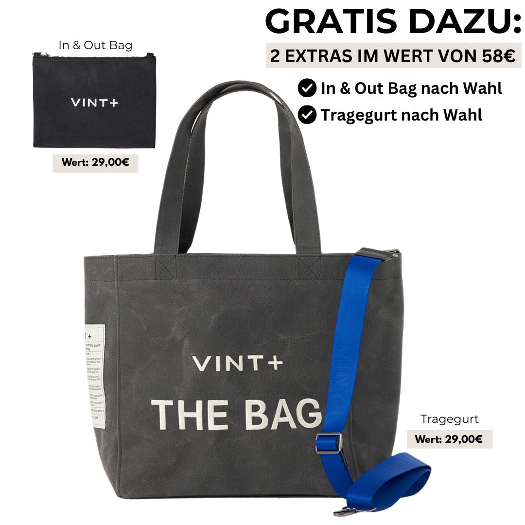 WAXED CANVAS TOTE BAG - BIG - ANTHRAZIT