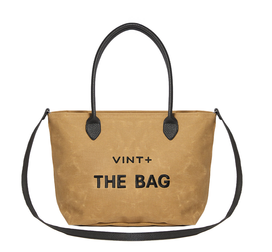 WAXED CANVAS FINE BAG - BIG - BEIGE (Leder Strap inkl.)
