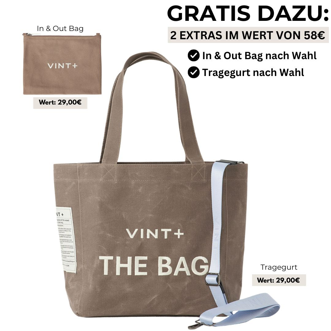 WAXED CANVAS TOTE BAG - BIG - BRAUN