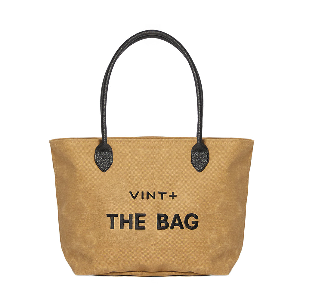 WAXED CANVAS FINE BAG - BIG - BEIGE (Leder Strap inkl.)