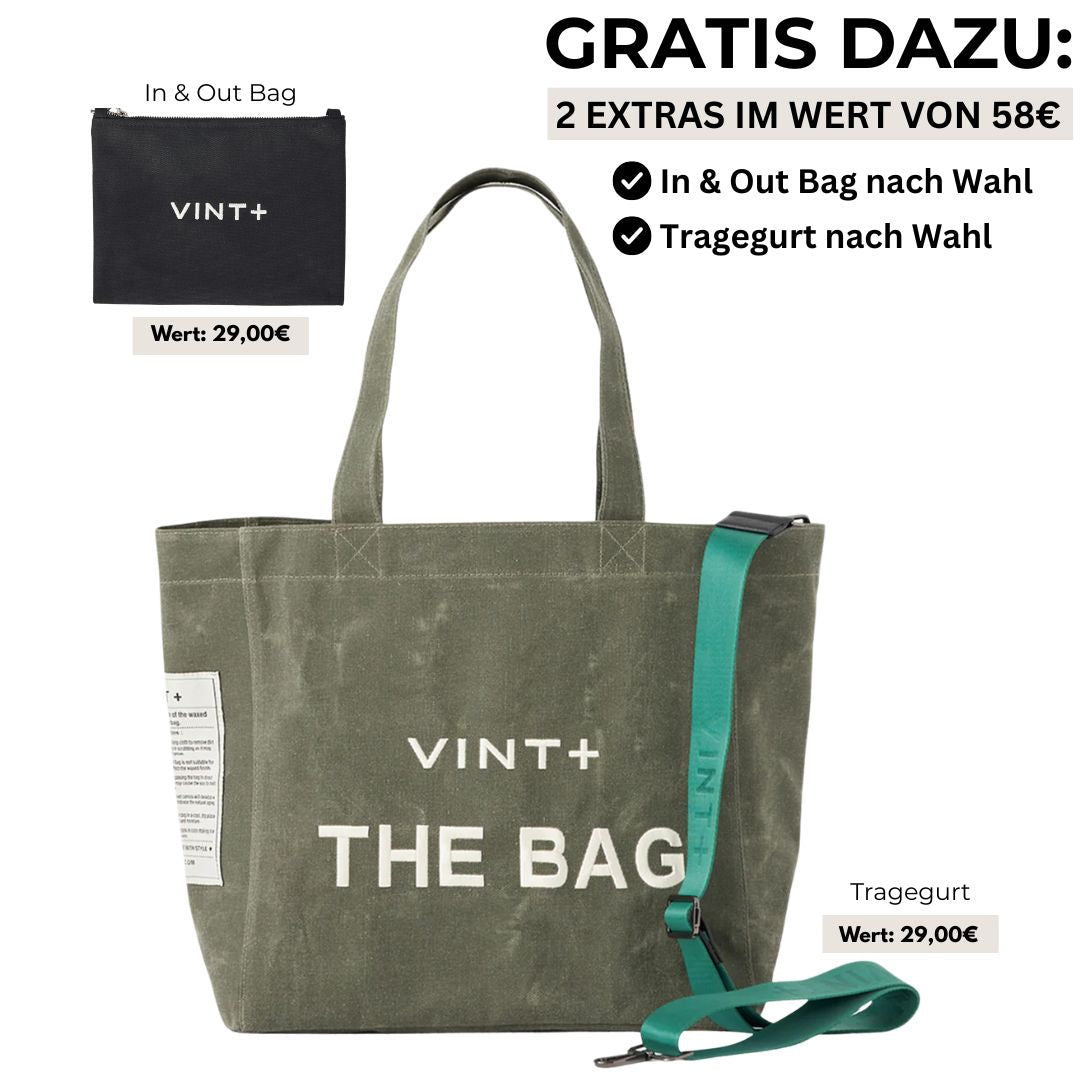 WAXED CANVAS TOTE BAG - BIG - KHAKI