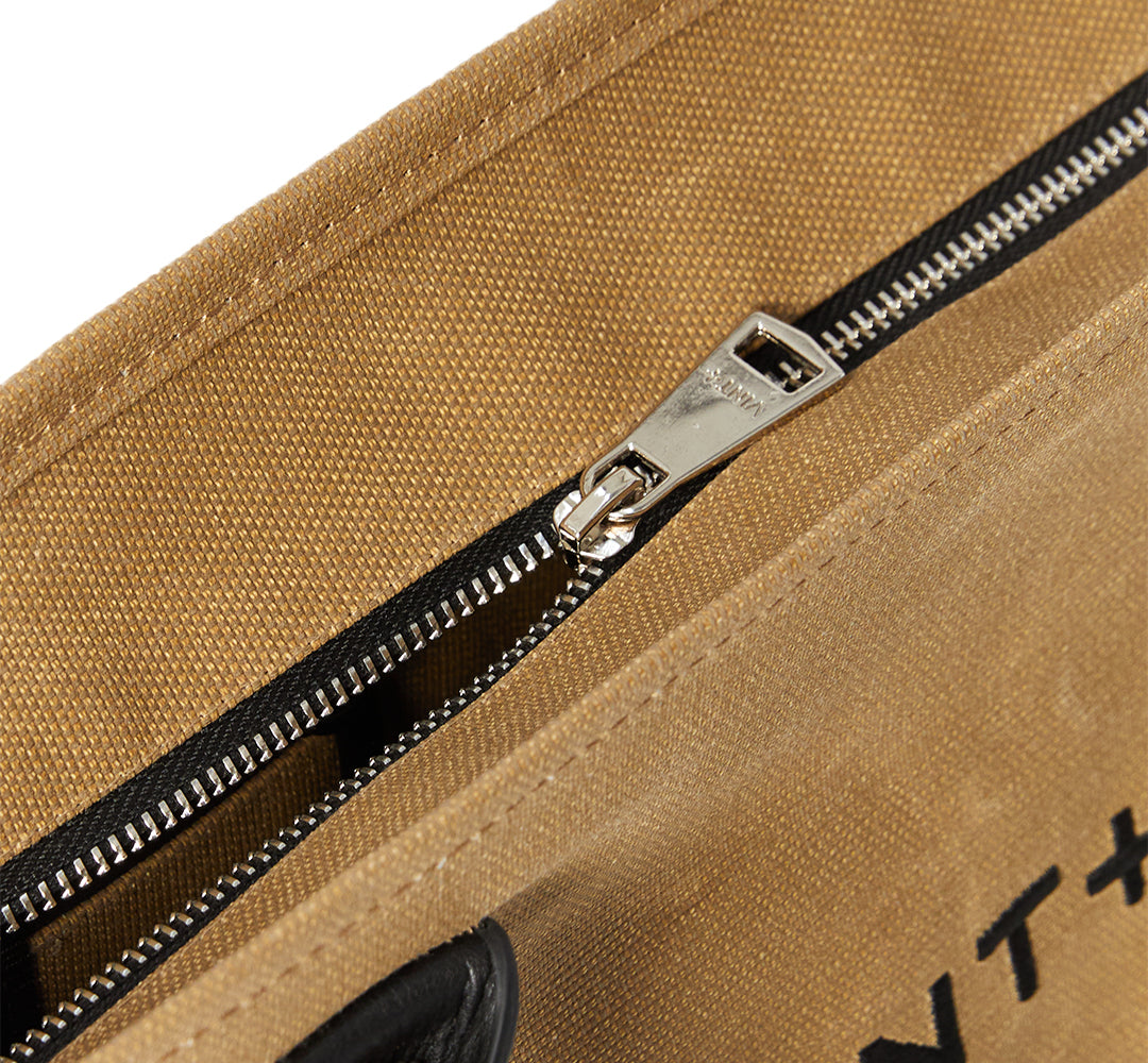 Mumlu Kanvas Şık Çanta - Büyük Boy - Bej (deri askı dahil)