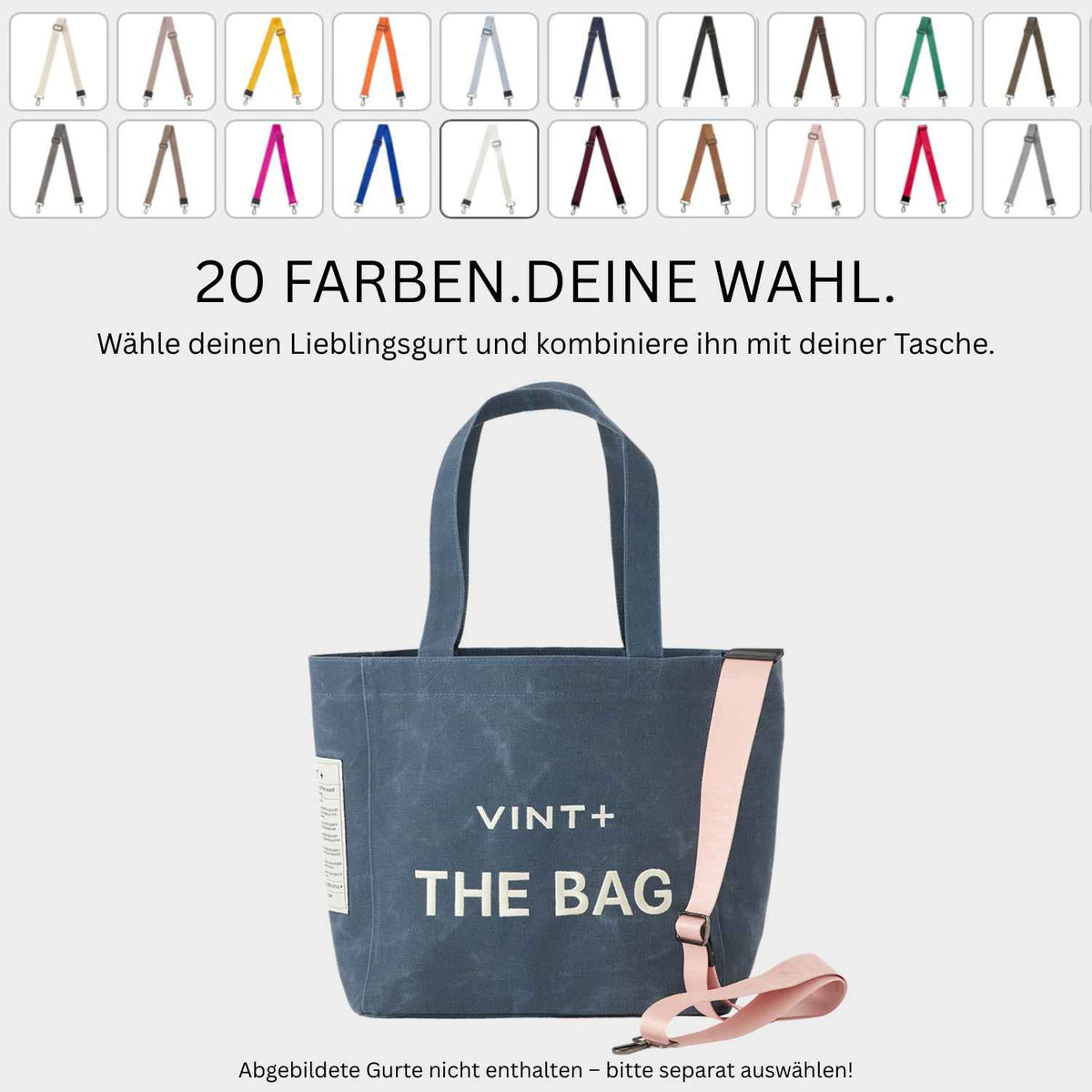 WAXED CANVAS TOTE BAG - BIG - DENIM BLAU