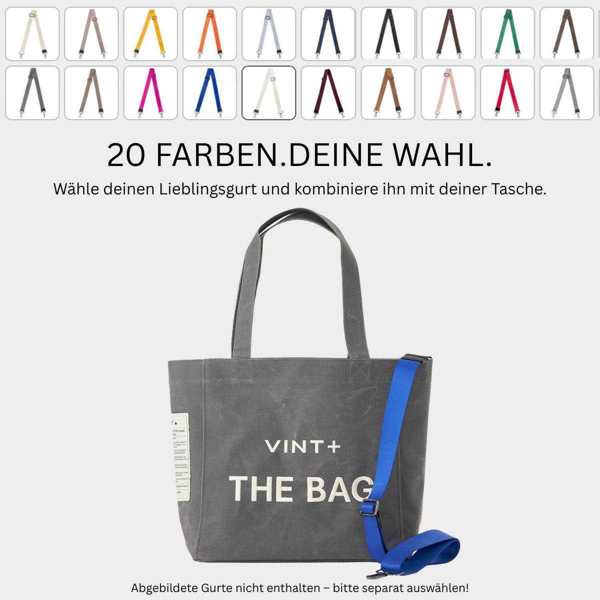 WAXED CANVAS TOTE BAG - BIG - GRAU