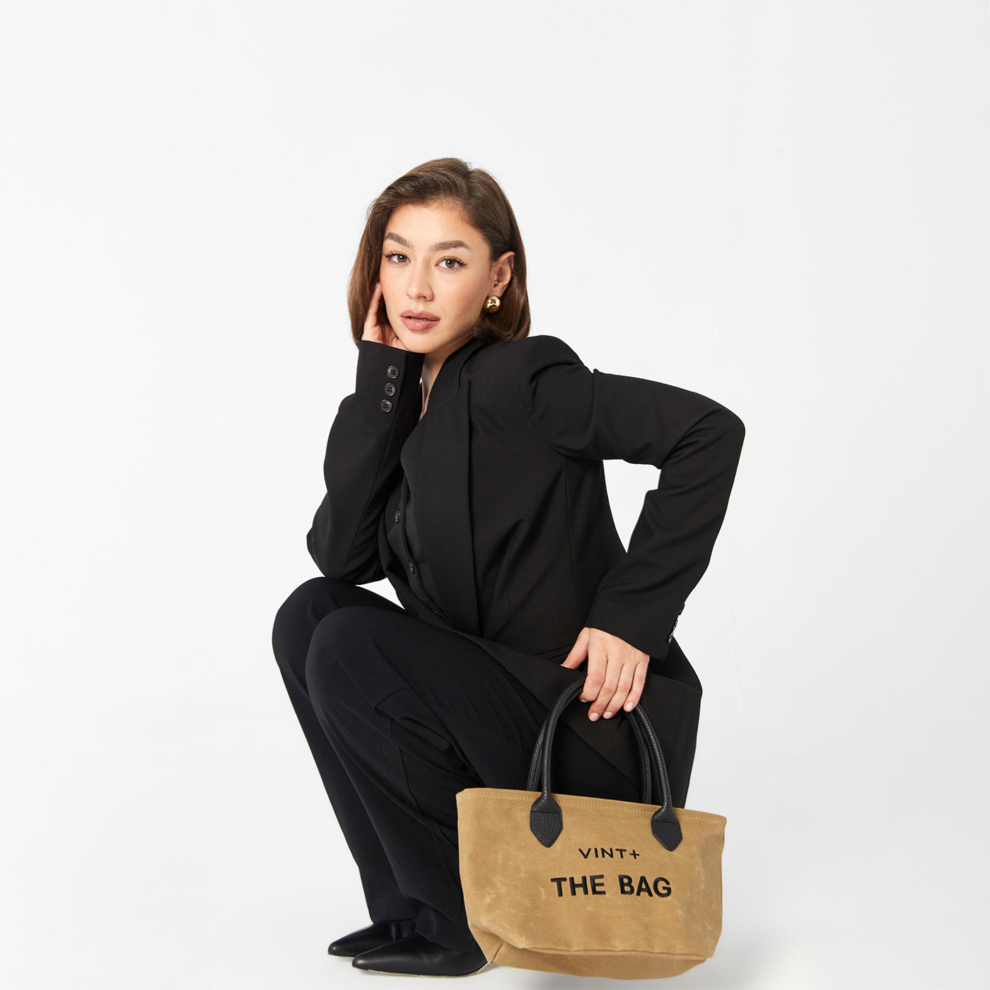 WAXED CANVAS FINE BAG - SMALL - BEIGE (Leder Strap inkl.)