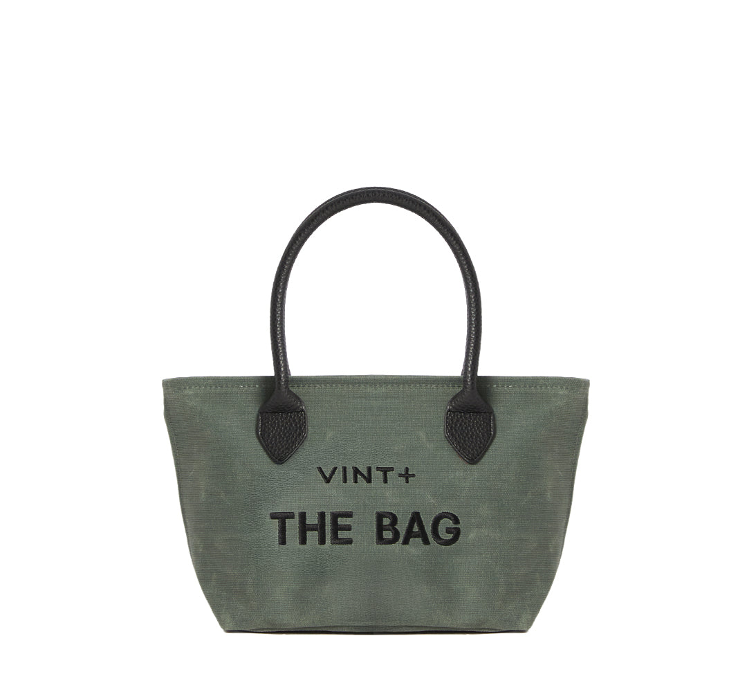 WAXED CANVAS FINE BAG - SMALL - LODEN GRÜN (Leder Strap inkl.)