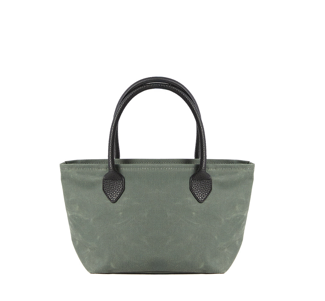 WAXED CANVAS FINE BAG - SMALL - LODEN GREEN (Leather Strap included)