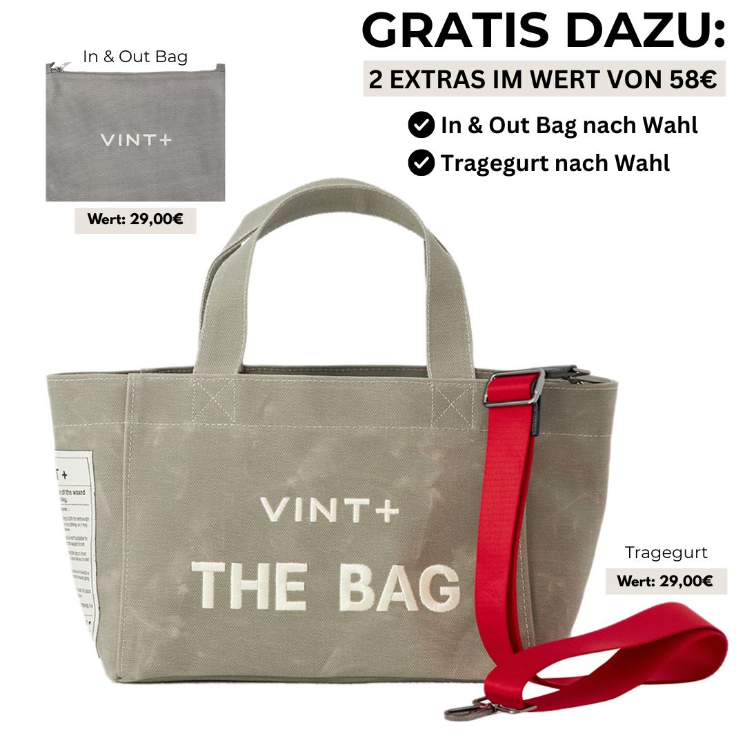 WAXED CANVAS TOTE BAG - SMALL - GRAU VIGORE