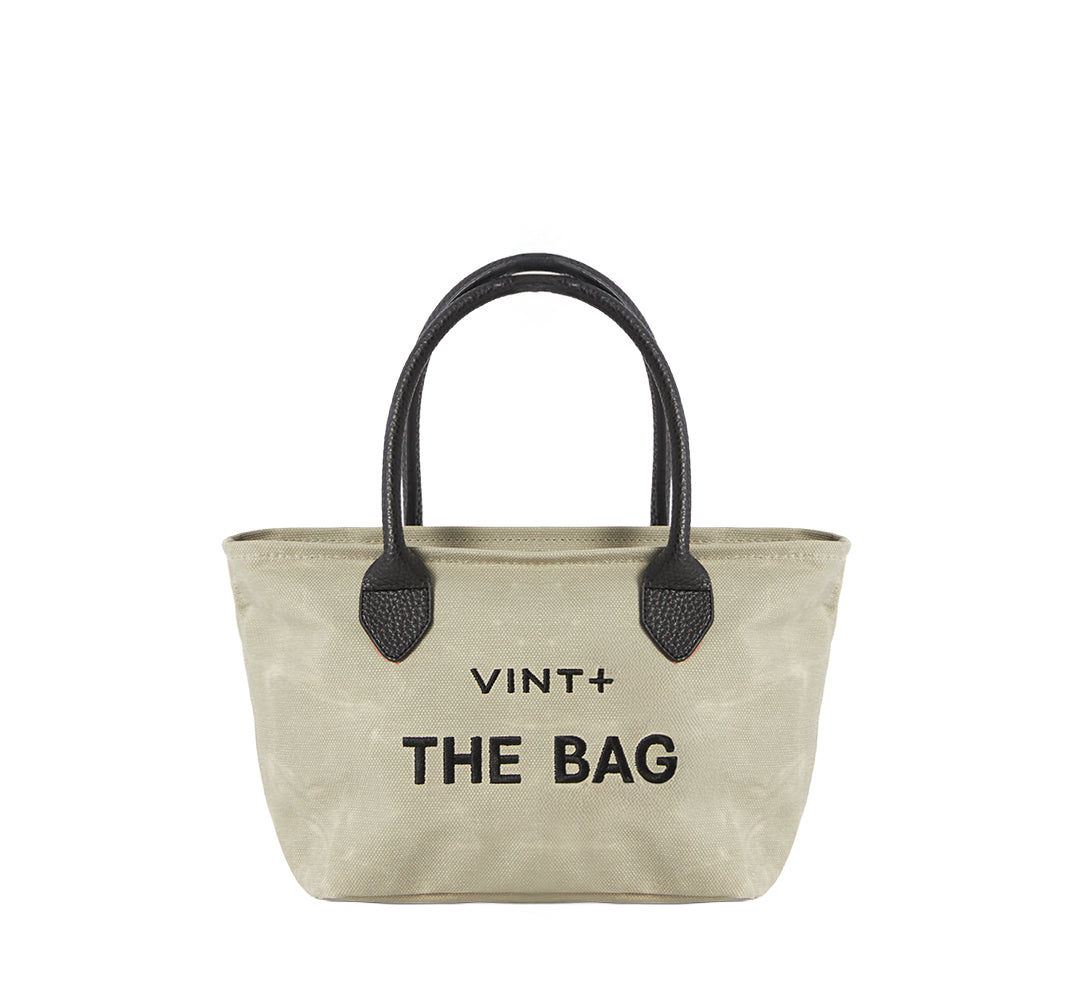 WAXED CANVAS FINE BAG - SMALL - GRAU VIGORE (Leder Strap inkl.)