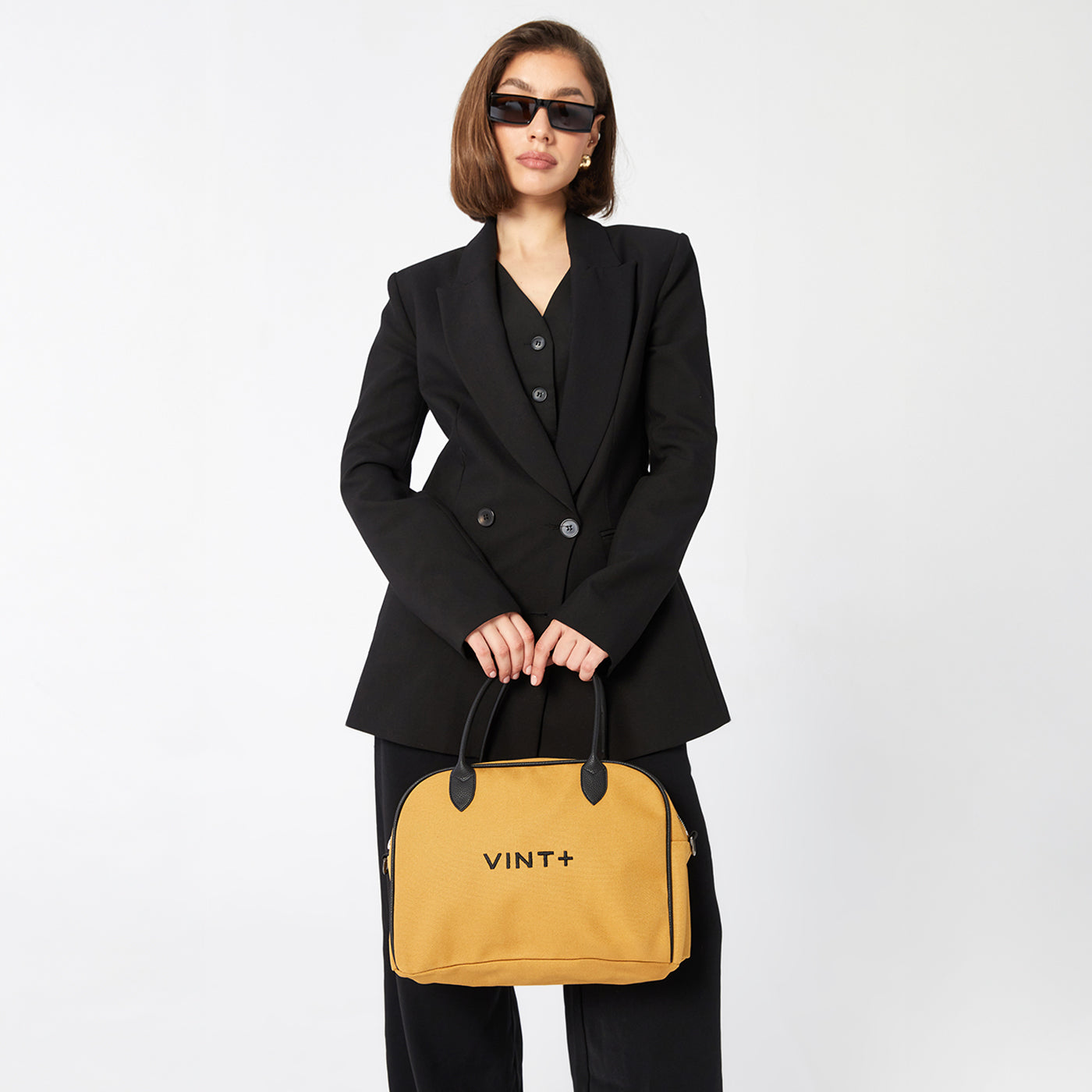 KANVAS BOWLİNG ÇANTASI - SARI (deri askı dahil)