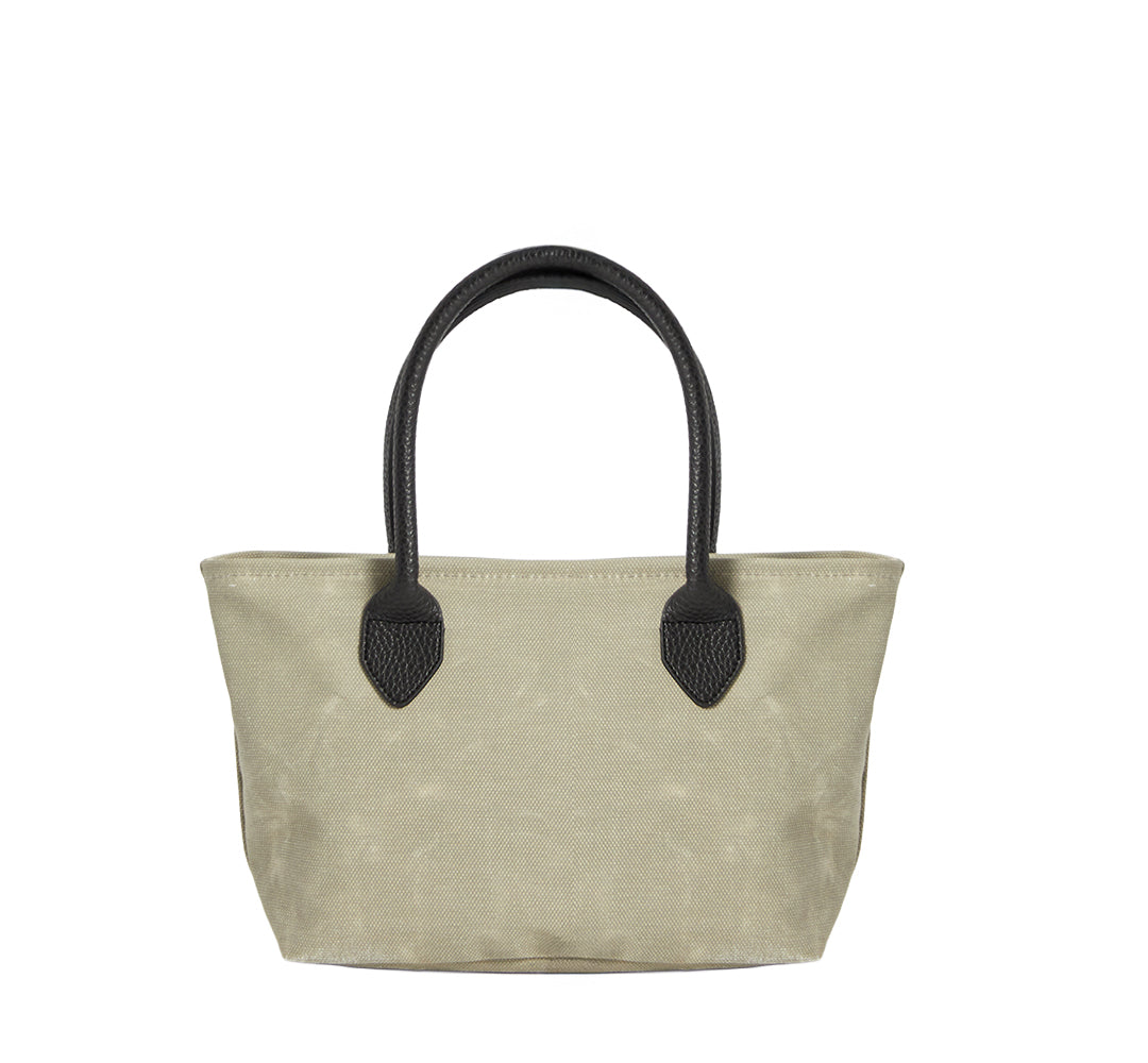 WAXED CANVAS FINE BAG - SMALL - GRAY VIGORE (leather strap incl.)