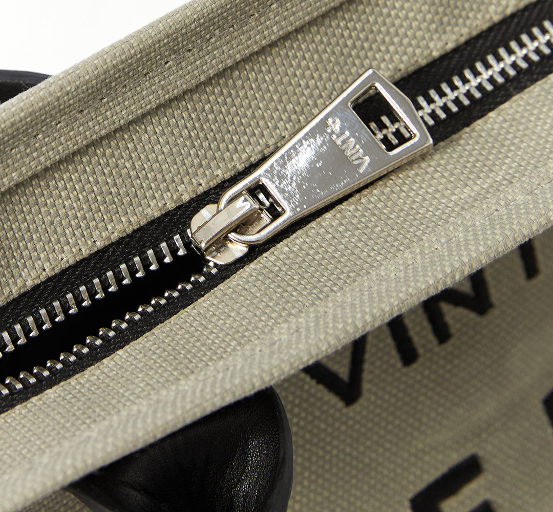 WAXED CANVAS FINE BAG - SMALL - GRAY VIGORE (leather strap incl.)