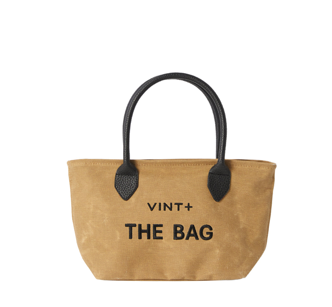 WAXED CANVAS FINE BAG - SMALL - BEIGE (Leder Strap inkl.)
