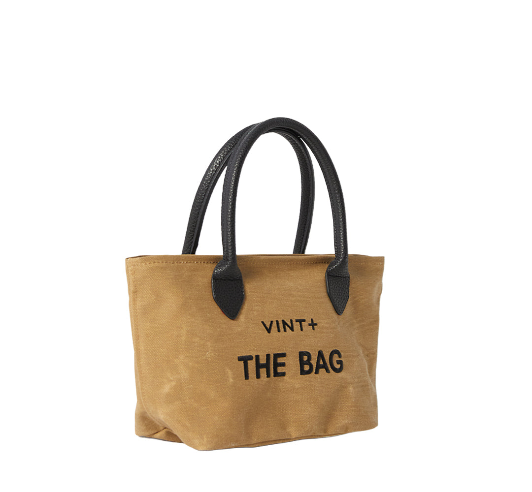 WAXED CANVAS FINE BAG - SMALL - BEIGE (Leder Strap inkl.)