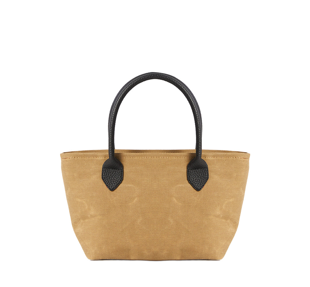 WAXED CANVAS FINE BAG - SMALL - BEIGE (Leder Strap inkl.)
