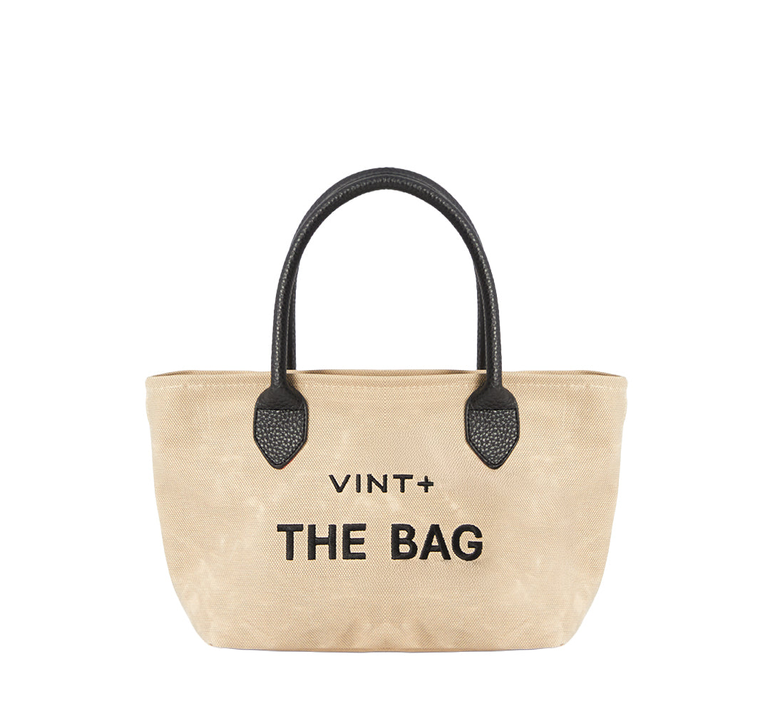 WAXED CANVAS FINE BAG - SMALL - SAND (Leder Strap inkl.)