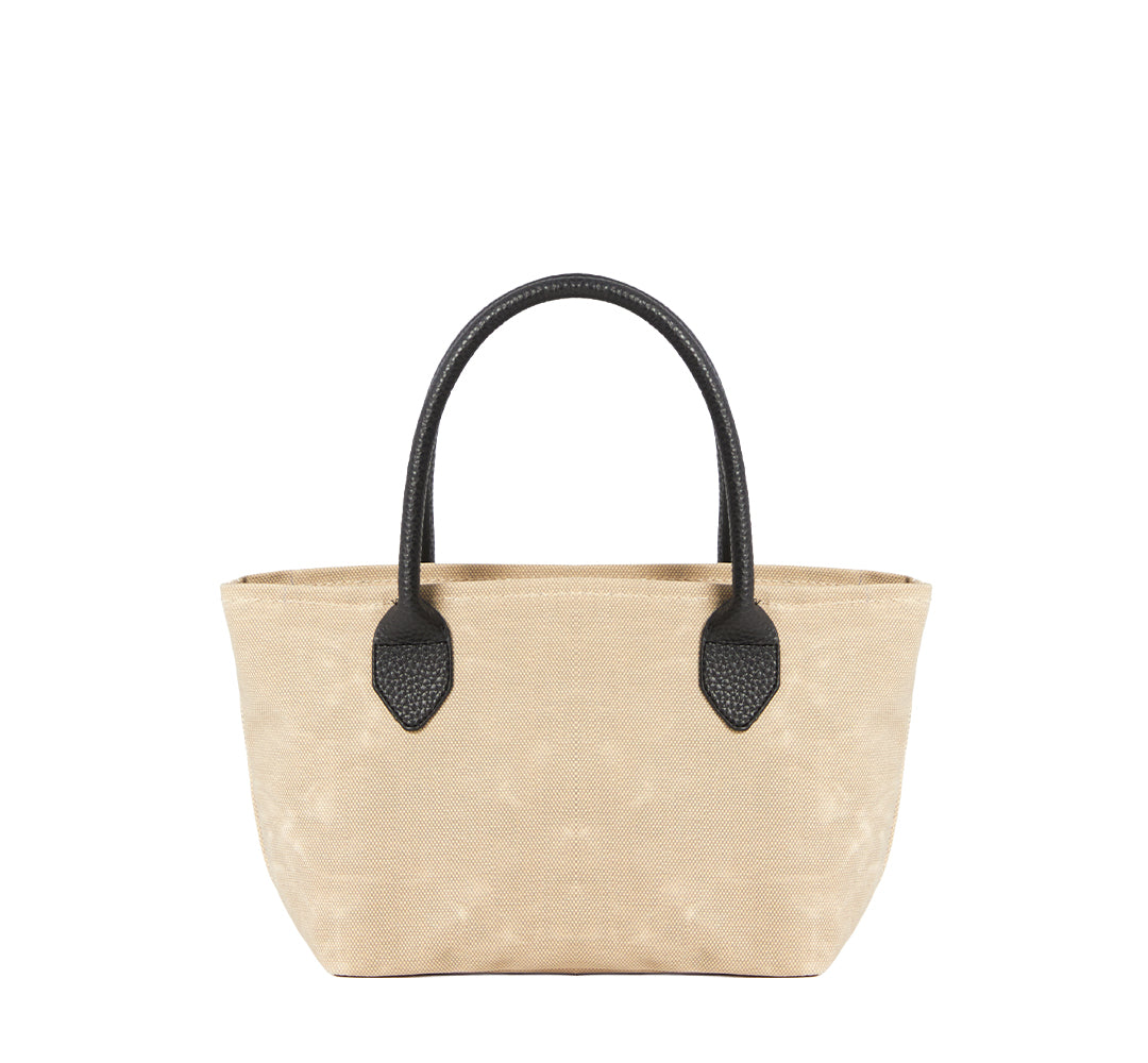 Mumlu Kanvas Şık Çanta - Küçük Boy - Kum Rengi (deri askı dahil)